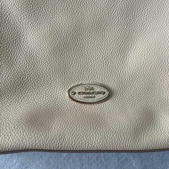 Coach Cream/ Peach Leather Crossbody Bag - Picture 2 of 7